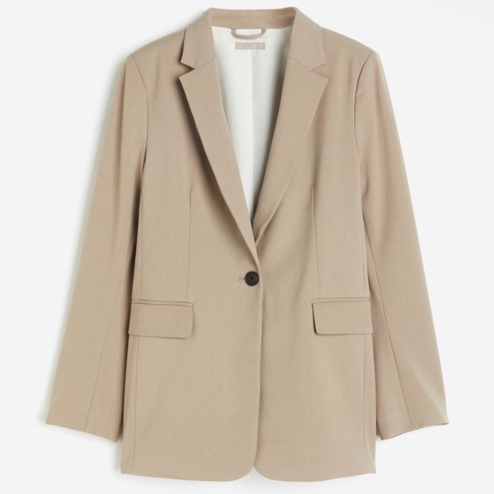 Single-breasted jacket in woven fabric